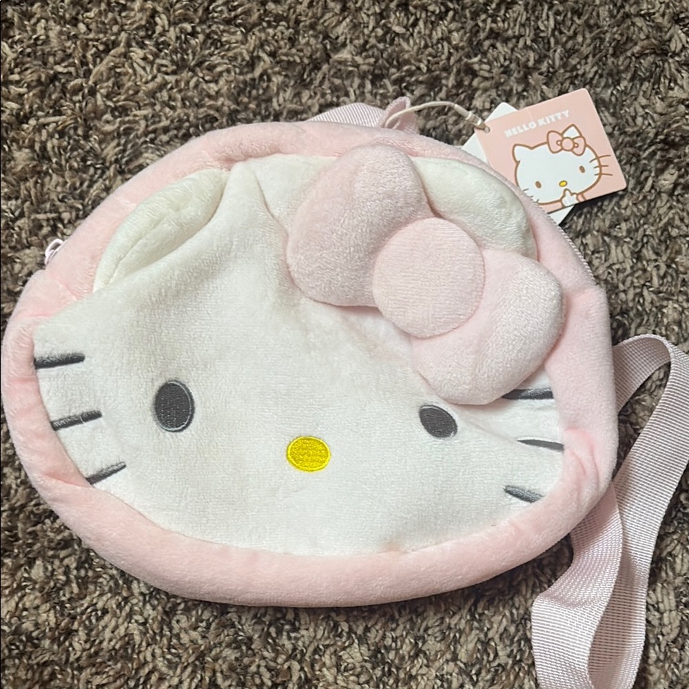 Hello Kitty Pink and White Plush Bag